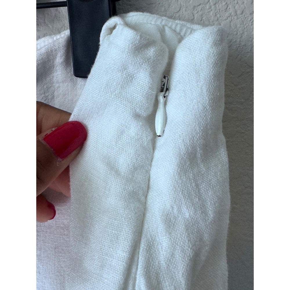 Abercrombie & Fitch White Linen Blend Wrap Front Skort Large High Rise Casual - Picture 2 of 6
